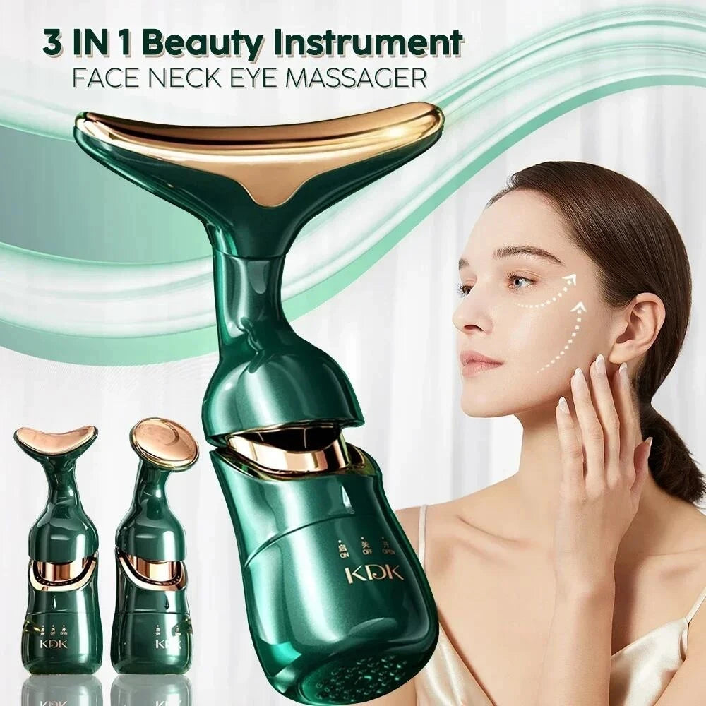 3'ü 1 Arada Yüz Germe Cihazı Boyun Yüz Göz Masajı Yüz Slimmer EMS Güzellik Cilt Sıkılaştırma Kırışıklık Karşıtı Yaşlanma Karşıtı Yüz Masajı3 In 1 Facial Lifting Device Neck Facial Eye Massage Face Slimmer
